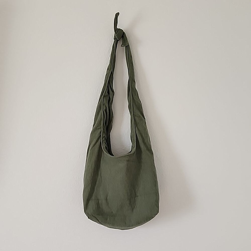 PIQUE LIFE Furoshiki Forest Tote Bag Corduroy Tie Handle Matcha Green